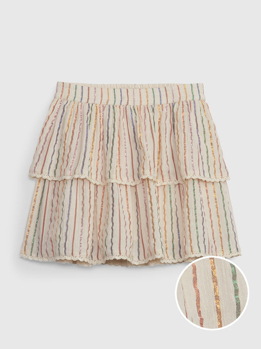 Kids Crinkle Gauze Ruffle Skort