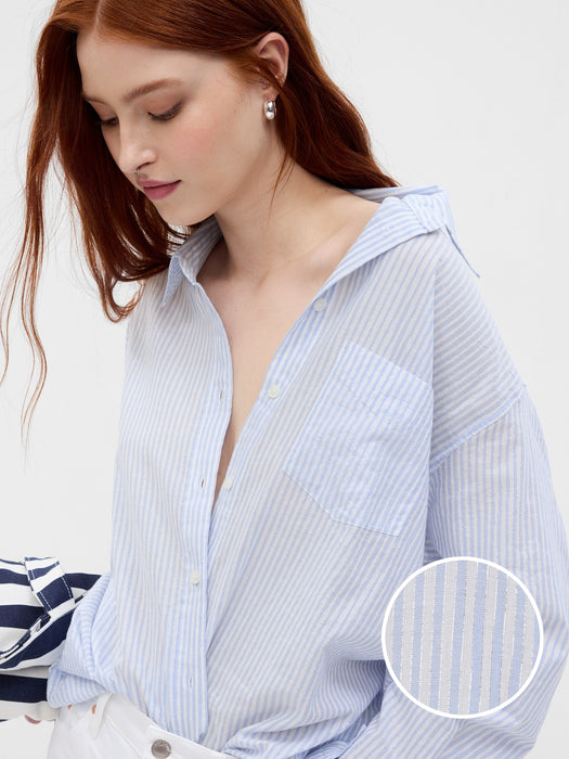 Metallic Stripe Big Shirt