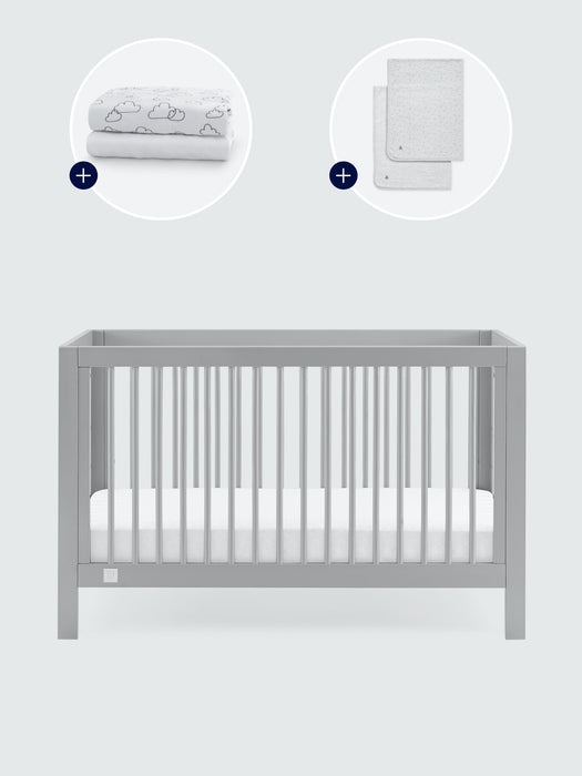 babyGap Charlie Crib with Clouds and Stripes Bedding Bundle