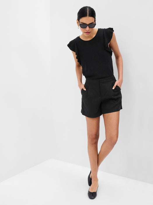 Essential Rib Flutter Sleeve T-shirt