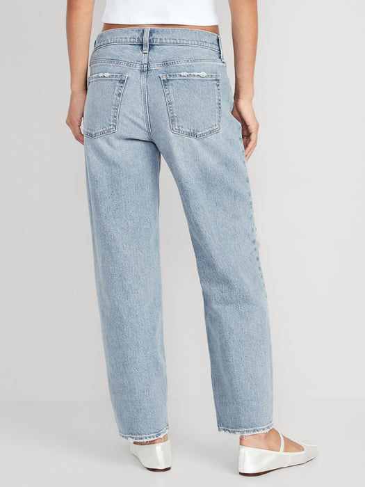 Mid-Rise Boyfriend Loose Jeans