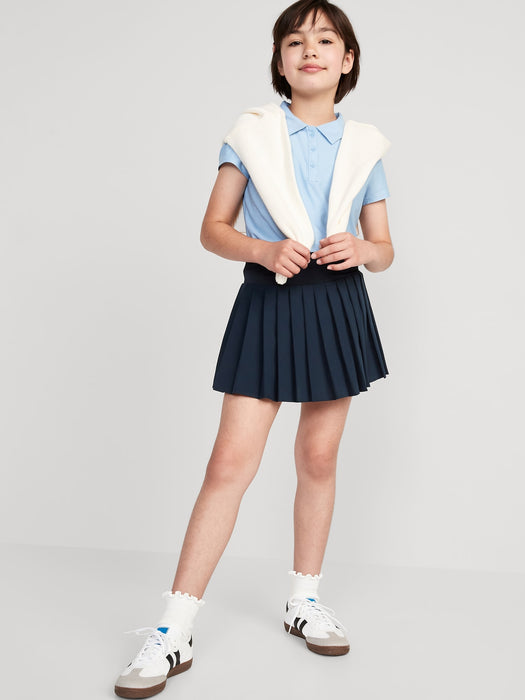 High-Waisted Pleated Performance Skort for Girls