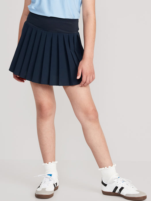 High-Waisted Pleated Performance Skort for Girls