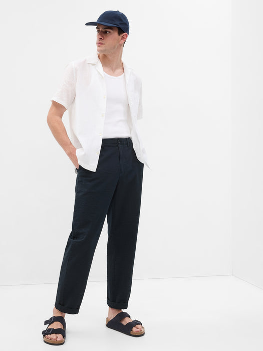 Lightweight Seersucker Pants with E-Waist