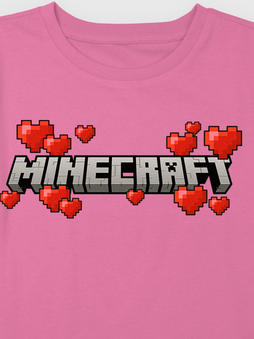 Kids Minecraft Logo Hearts Tee