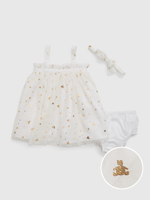 Baby Metallic Brannan Bear Tulle Dress Set