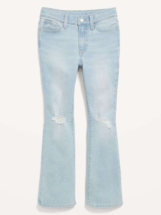 High-Waisted Built-In Tough Ripped Flare Jeans for Girls