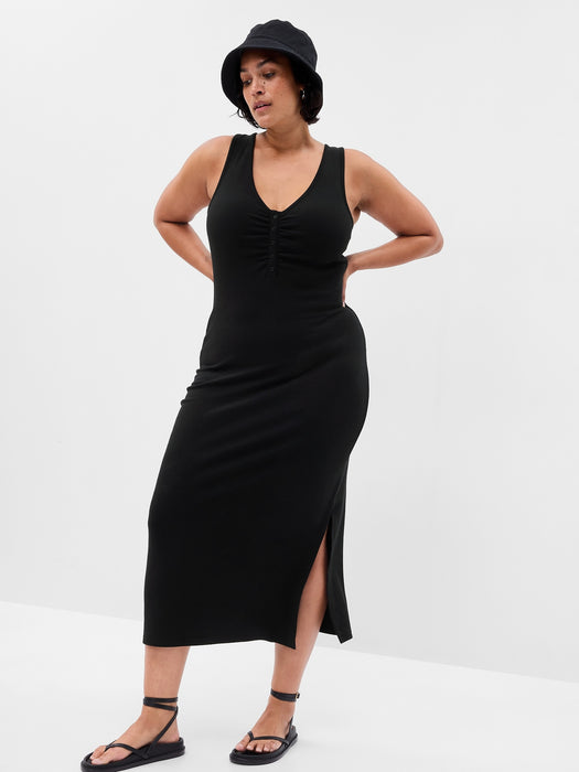 Modern Henley Racerback Midi Dress