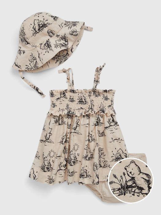 Baby Linen-Cotton Brannan Bear Dress Set