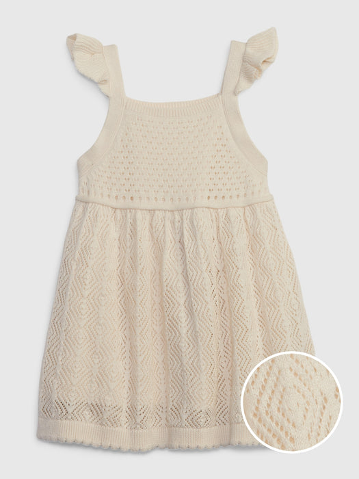 Baby Crochet Flutter Sleeve Dress