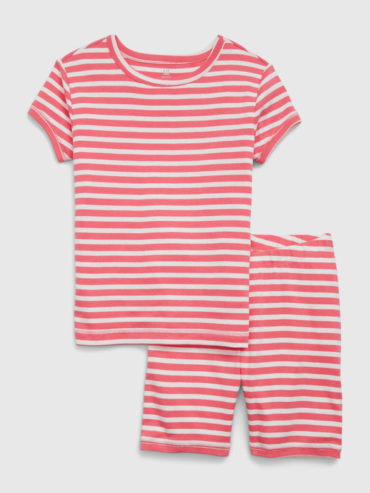 Kids 100% Organic Cotton Stripe PJ Shorts Set