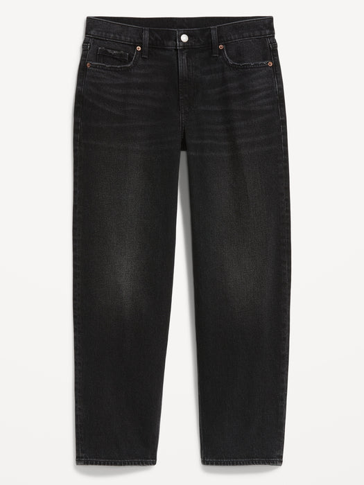 Mid-Rise Boyfriend Loose Jeans