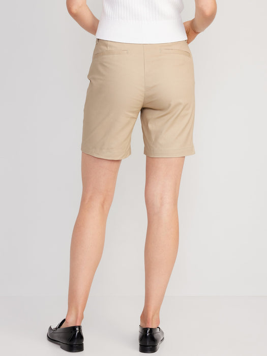 High-Waisted Uniform Bermuda Shorts -- 7-inch inseam