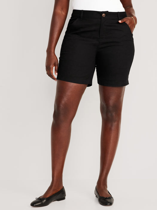 High-Waisted Uniform Bermuda Shorts -- 7-inch inseam