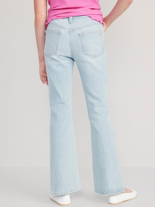 High-Waisted Built-In Tough Ripped Flare Jeans for Girls