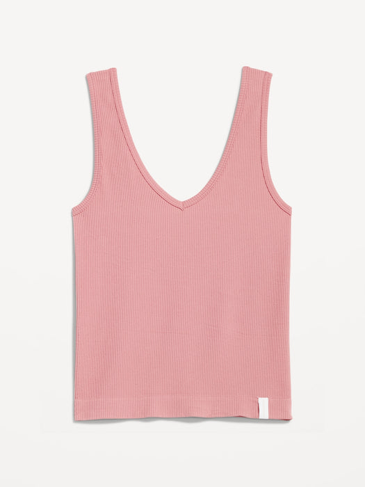 Rib-Knit Seamless Tank Top