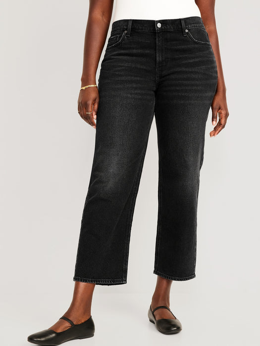 Mid-Rise Boyfriend Loose Jeans