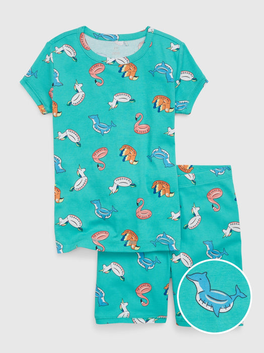 Kids 100% Organic Cotton Print PJ Shorts Set