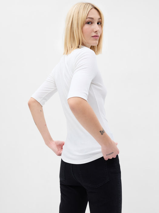 Mini Rib Mockneck T-Shirt