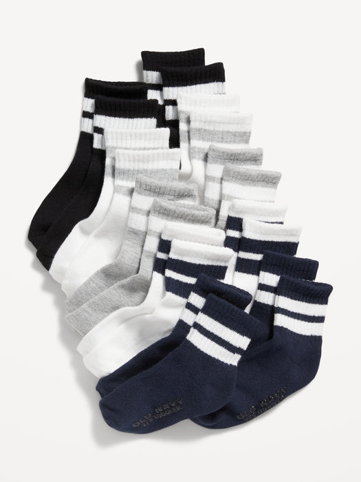 Unisex Crew Socks 10-Pack for Toddler & Baby