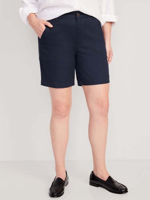 High-Waisted Uniform Bermuda Shorts -- 7-inch inseam