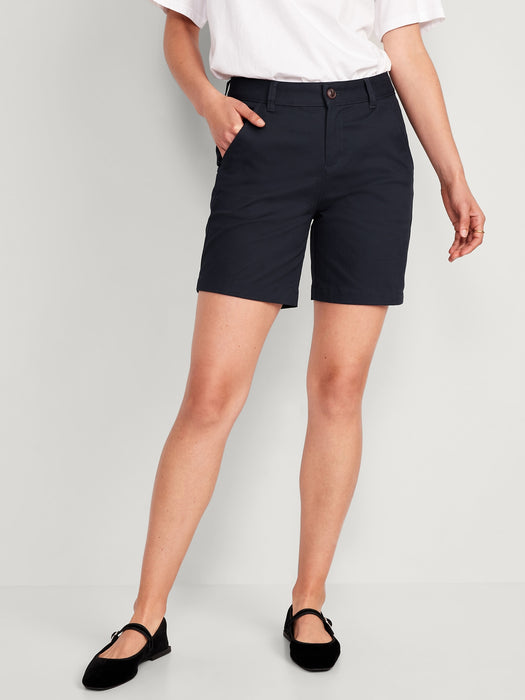 High-Waisted Uniform Bermuda Shorts -- 7-inch inseam