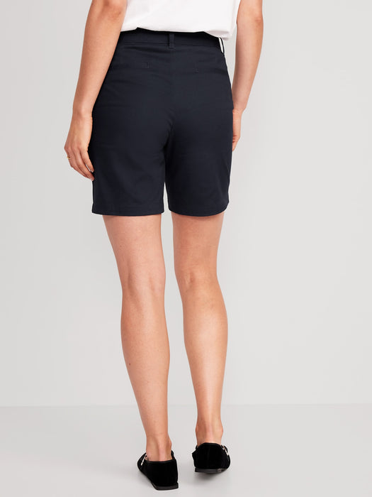 High-Waisted Uniform Bermuda Shorts -- 7-inch inseam