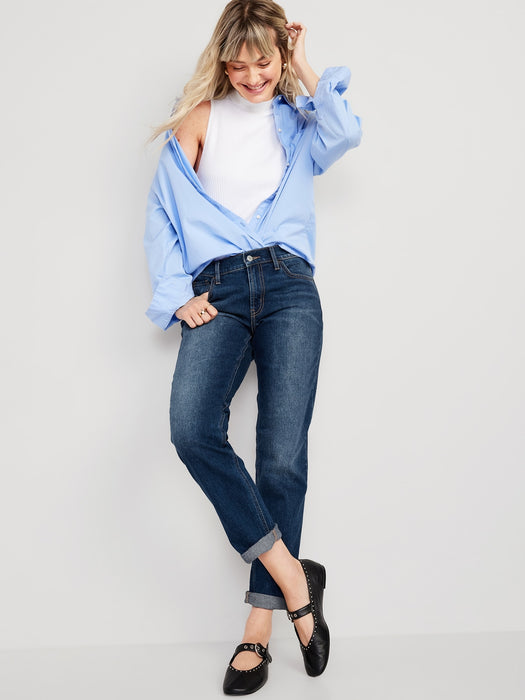 Mid-Rise Wow Boyfriend Straight Jeans