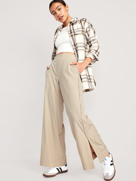 High-Waisted StretchTech Wide-Leg Pants