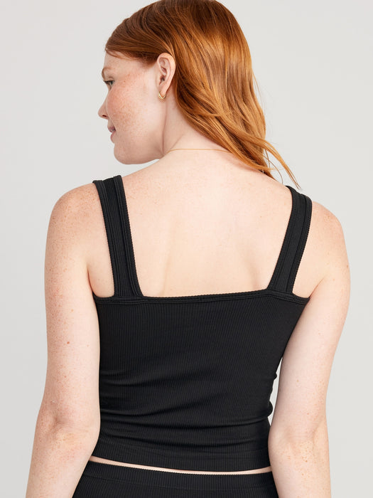 Rib-Knit Seamless Tank Top