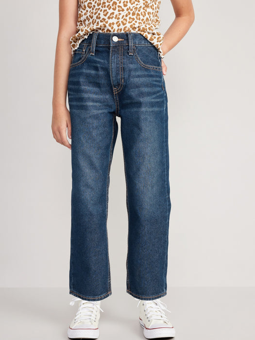 High-Waisted Slouchy Straight Built-In Tough Jeans for Girls