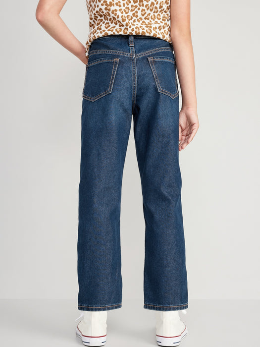 High-Waisted Slouchy Straight Built-In Tough Jeans for Girls