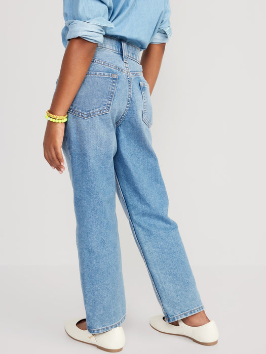 High-Waisted Slouchy Straight Built-In Tough Jeans for Girls