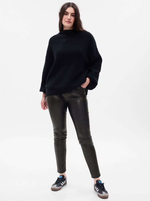 Mid Rise Vegan Leather True Skinny Pants