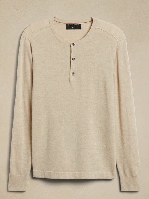 Merino Wool Henley Sweater