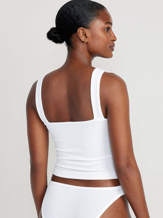 Rib-Knit Seamless Tank Top