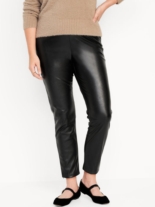 Extra High-Waisted Faux-Leather Pants