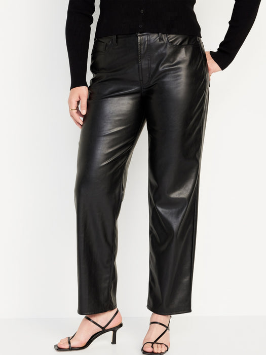 High-Waisted OG Loose Faux-Leather Pants