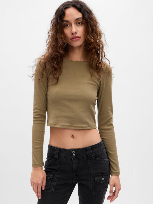 Cropped Rib T-Shirt