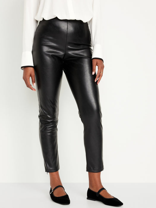 Extra High-Waisted Faux-Leather Pants