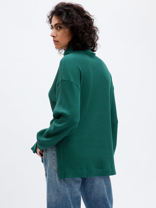 24/7 Split-Hem Waffle Turtleneck T-Shirt