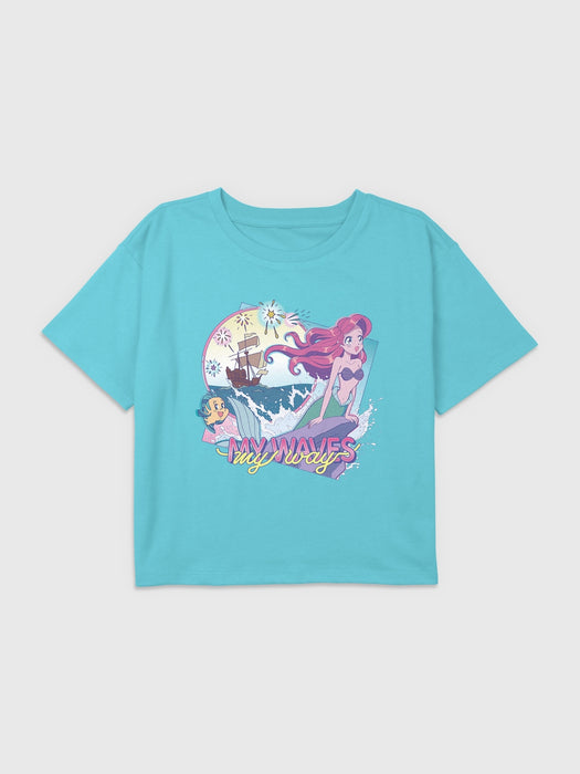 Kids Ariel My Waves Graphic Boxy Crop Tee