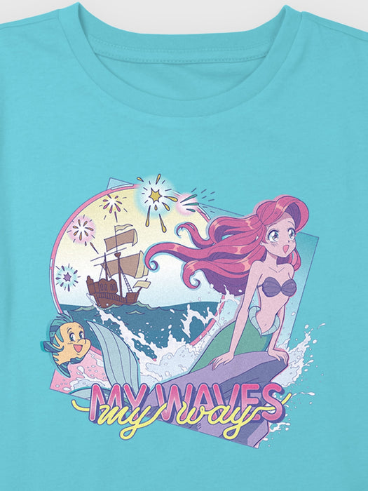 Kids Ariel My Waves Graphic Boxy Crop Tee