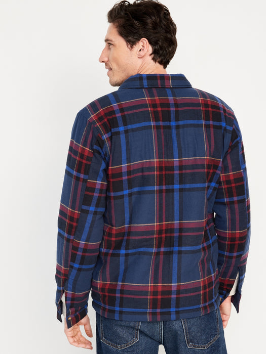 Sherpa-Lined Flannel Shacket