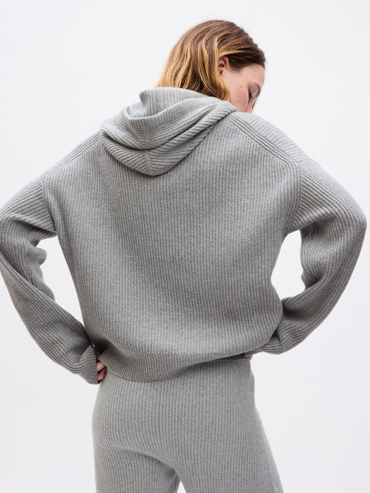 CashSoft Shaker-Stitch Sweater Hoodie