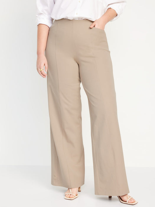 High-Waisted Pull-On Pixie Wide-Leg Pants