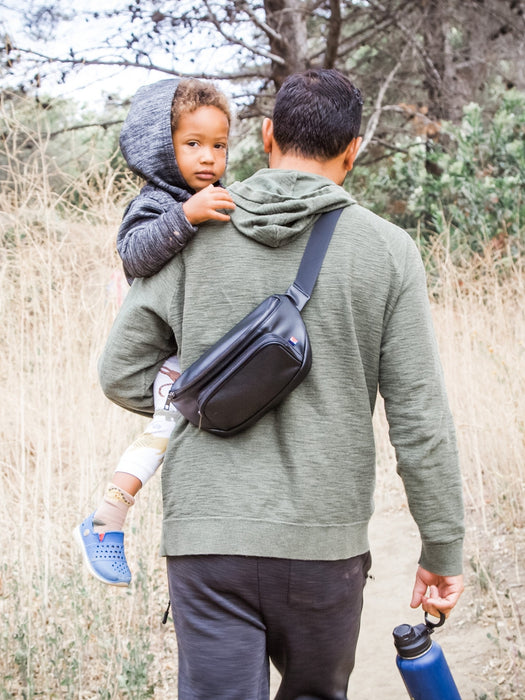 Black Kibou Vegan Leather Diaper Bag