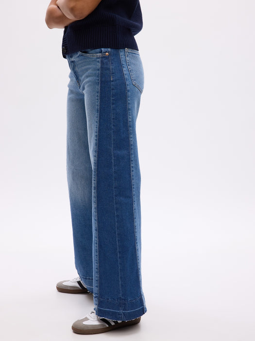 High Rise Stride Wide-Leg Jeans