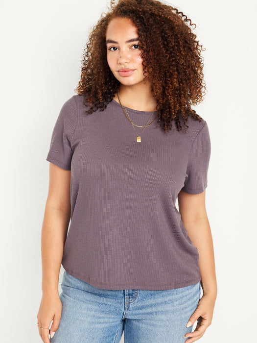 Luxe Ribbed Slub-Knit T-Shirt