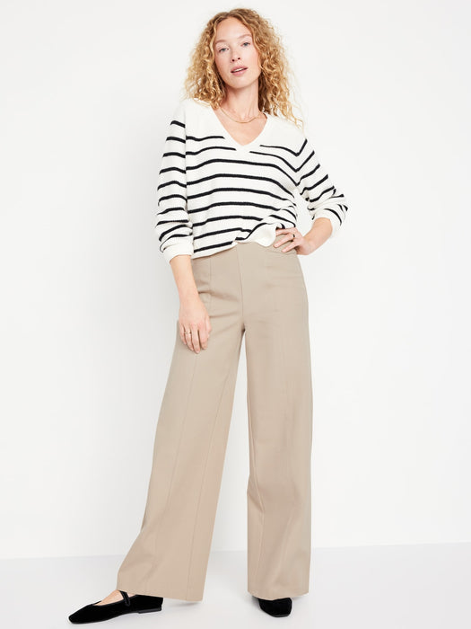 High-Waisted Pull-On Pixie Wide-Leg Pants